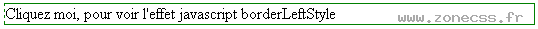 copie d'écran de l'affichage de la propriété JS / CSS borderLeftStyle